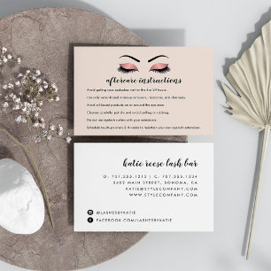 Anleitung zur Verlängerung der Pink Gold Lash Nach Visitenkarte