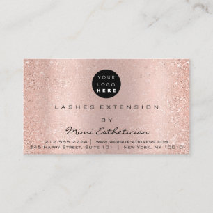 Anleitungen für die Nachsorge Lash Rose Pink Glitz Visitenkarte
