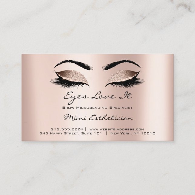 Anleitungen für die Nachsorge Lashes Extension Ros Visitenkarte (Vorderseite)