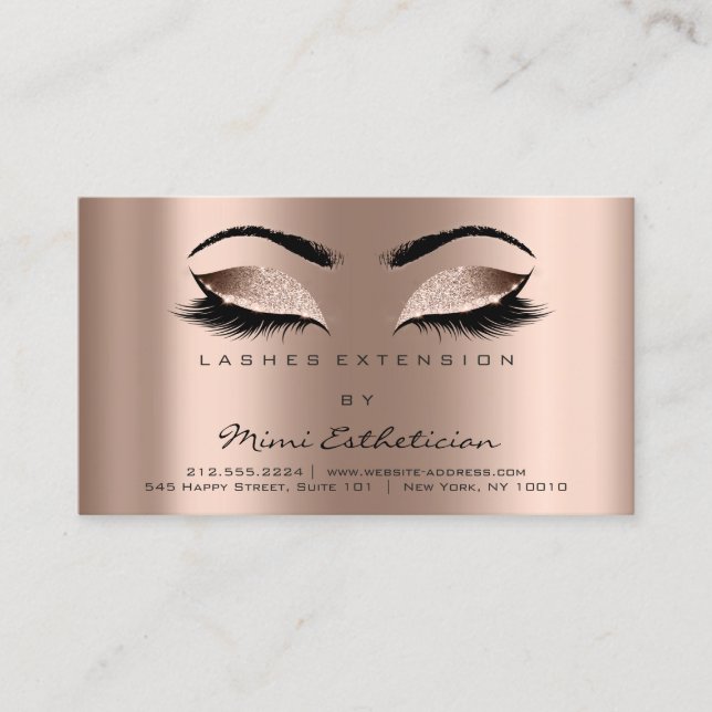 Anleitungen für die Nachsorge Lashes Extension Ros Visitenkarte (Vorderseite)