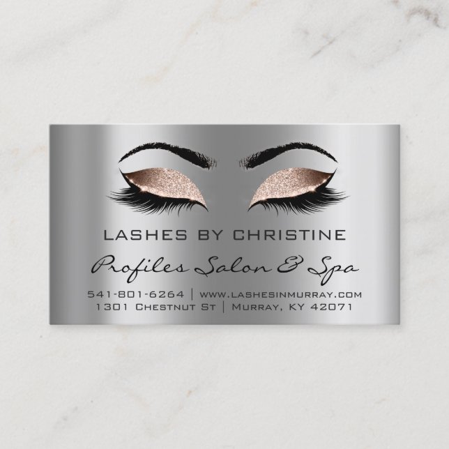 Anleitungen für die Nachsorge Lashes Extension Ros Visitenkarte (Vorderseite)