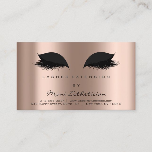 Anleitungen für die Nachsorge Lashes Extension Ros Visitenkarte (Vorderseite)
