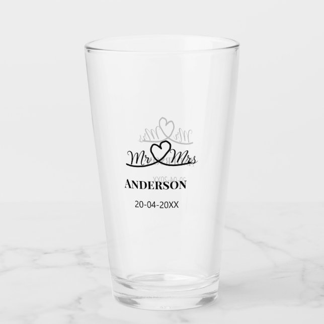 Anm & Frau geben Sie den Familiennamen Datum Jahr  Glas (Vorderseite)