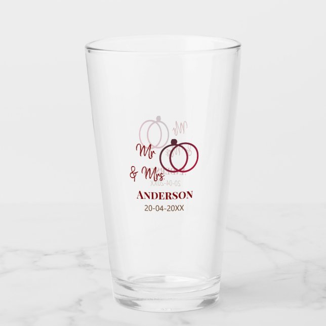 Anm & Frau geben Sie den Familiennamen Datum Jahr  Glas (Vorderseite)
