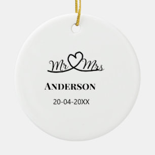 Anm & Frau geben Sie den Familiennamen Datum Jahr  Keramik Ornament