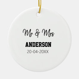Anm & Frau geben Sie den Familiennamen Datum Jahr  Keramik Ornament