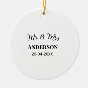 Anm & Frau geben Sie den Familiennamen Datum Jahr Keramik Ornament