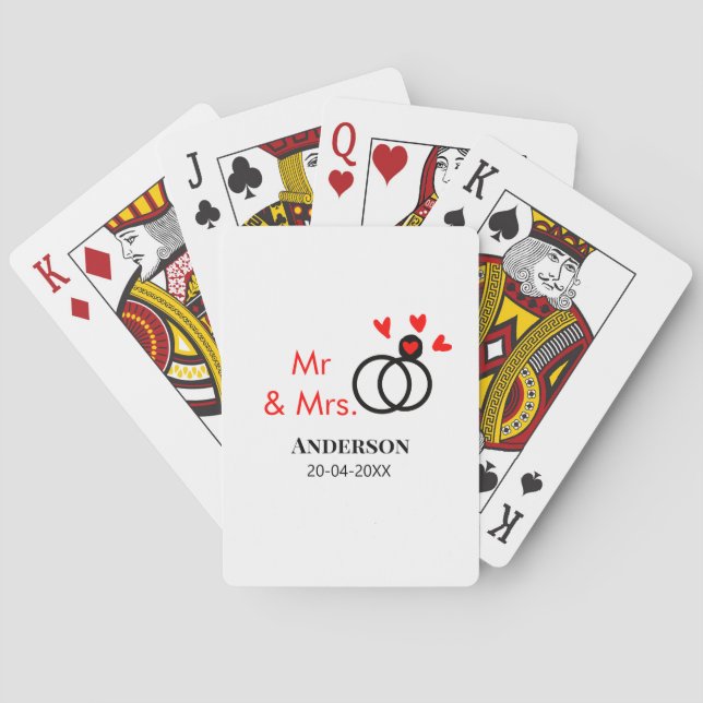 Anm & Frau geben Sie den Familiennamen Datum Jahr  Spielkarten (Rückseite)