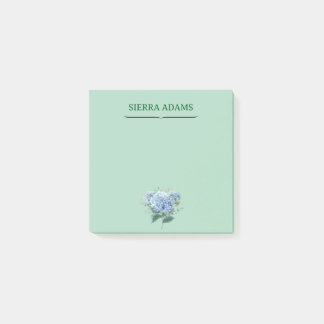 Anmerkungen: Hydrangea Floral on Mint Green Post-it Klebezettel