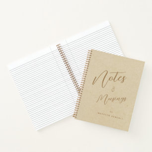 Anmerkungen & Muskeln Moderne Script Monogram Gold Notizbuch