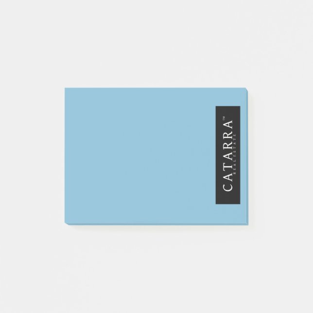 Anmerkungen - schwarzes Logo-Recht Post-it Klebezettel (Vorderseite)