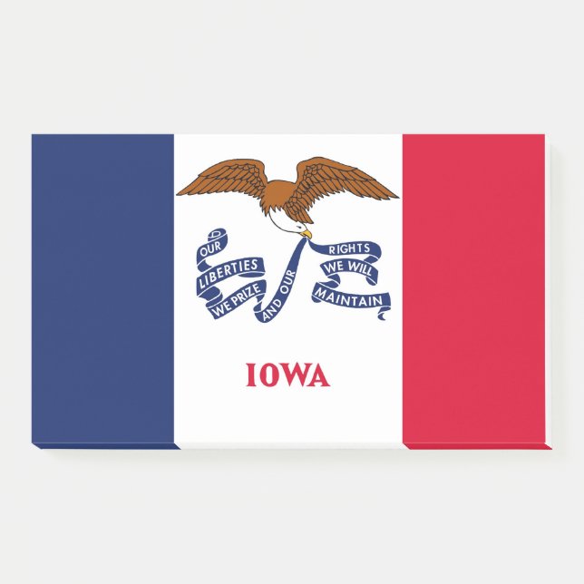 Anmerkungen unter der Flagge von Iowa, USA Post-it Klebezettel (Vorderseite)