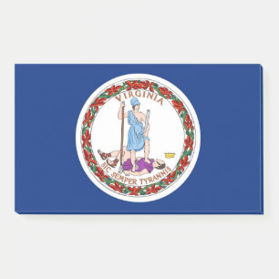 Anmerkungen unter der Flagge von Virginia, USA Post-it Klebezettel