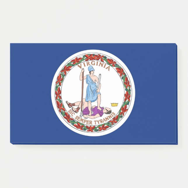 Anmerkungen unter der Flagge von Virginia, USA Post-it Klebezettel (Vorderseite)