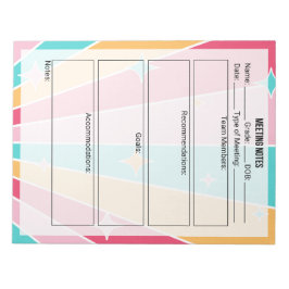 Anmerkungen zu den Sitzungen Notizblock