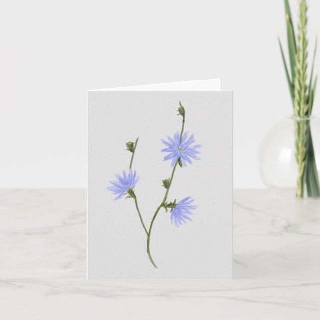 Anmerkungs-Karte mit Aquarellcornflower-Malerei Karte (Vorderseite)