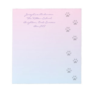 Anmerkungs-Papier mit Katzen-Tatzen-Drucken Notizblock