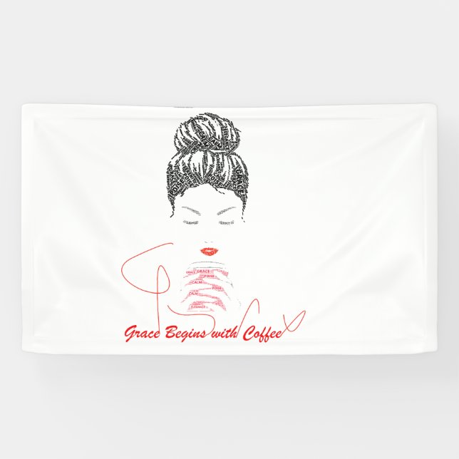 Anmut beginnt mit Coffee-Typografie Banner (Horizontal)