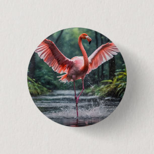 Anmut im Flug: Der Rosaflamingo Riverdance Button