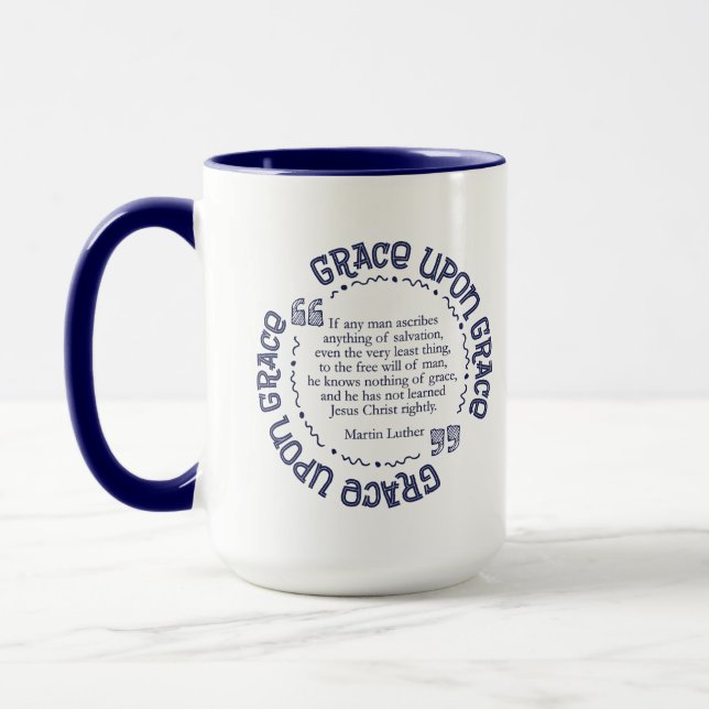 "Anmut nach Anmut" 15 Unze. Tasse (Marine) (Links)