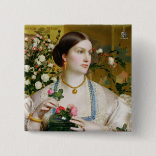 Anmut-Rose, 1866 (Öl auf Platte) Button