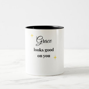 Anmut steht Ihnen gut   Weiblich Inspirierend  Zweifarbige Tasse