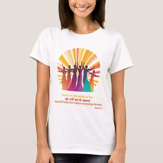 Anmut und Widerstandskraft Christlicher Frauen T-Shirt (Vorderseite)