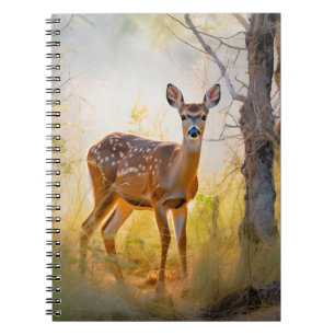 Anmutige Hirsche im Wald Naturdesign Notizblock