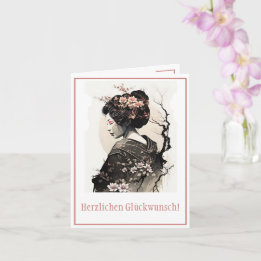 Anmutige japanische Geisha -  Karte
