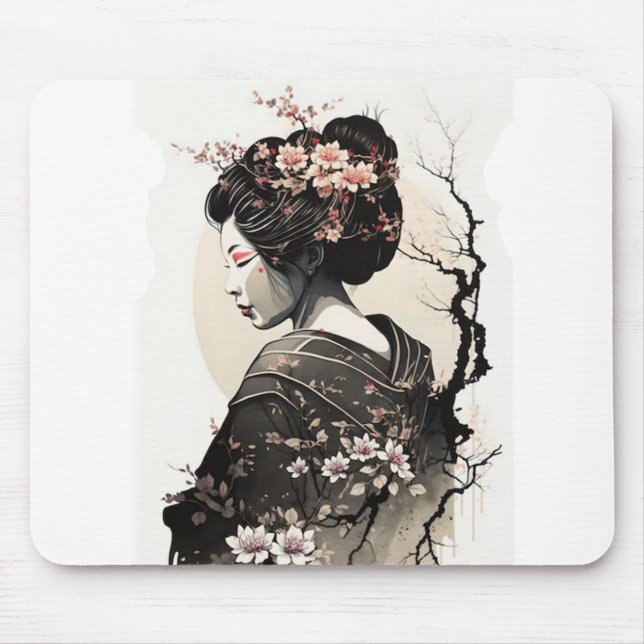 Anmutige japanische Geisha -  Mousepad (Vorne)