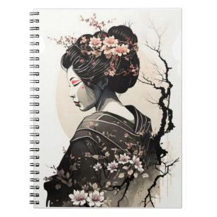 Anmutige japanische Geisha -  Notizblock