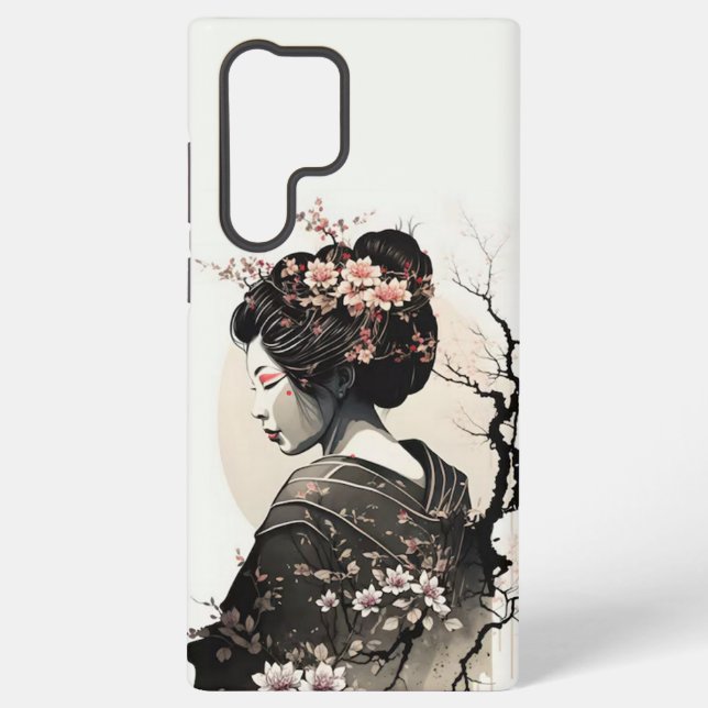 Anmutige japanische Geisha -  Samsung Galaxy Hülle (Rückseite)