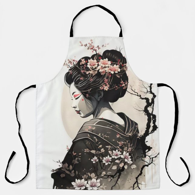 Anmutige japanische Geisha -  Schürze (Vorderseite)