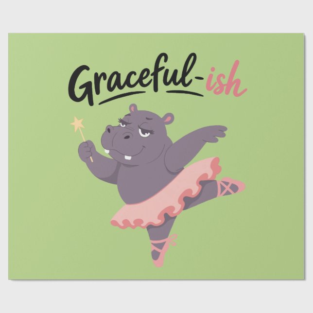 Anmutige Nilpferd-Balletttänzerin Geschenkpapier (Flach)