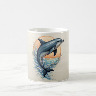 Anmutiger Delfin bei Sonnenuntergang Kaffeetasse