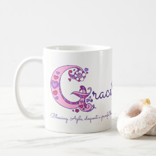Anmutnamensbedeutung dekorative G-Monogramm-Tasse Kaffeetasse