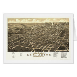 Ann Arbor, carte panoramique de MI - 1880