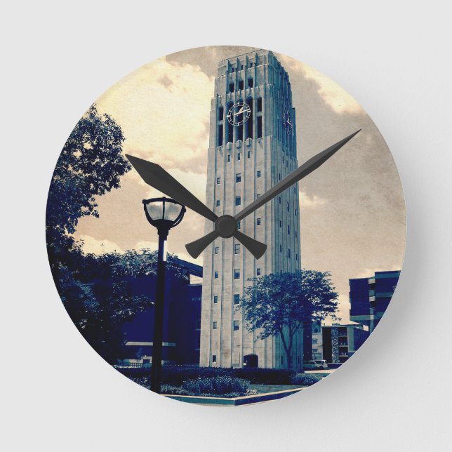 Ann Arbor Clock Tower Runde Wanduhr (Vorderseite)