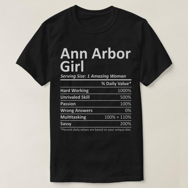 ANN ARBOR GIRL MI MICHIGAN Funny City Zuhause Root T-Shirt (Design vorne)