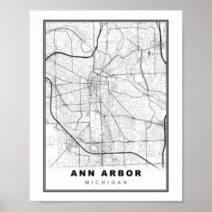 Ann Arbor Karte Poster