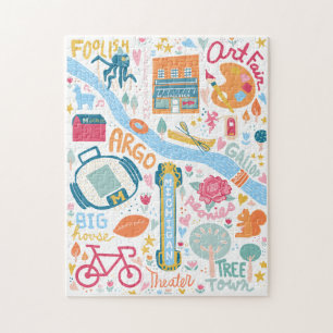 Ann Arbor Michigan Carte Favoris Puzzle