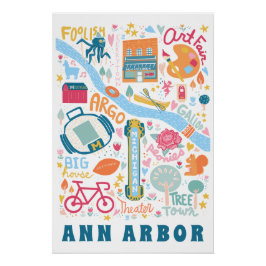 Ann Arbor Michigan Karte Favoritenthemen Poster