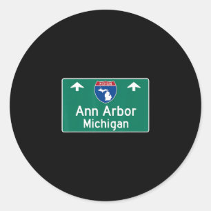 Ann Arbor Michigan Mi Interstate Highway Urlaub Runder Aufkleber