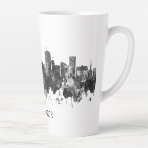Ann Arbor Michigan Skyline BW Milchtasse