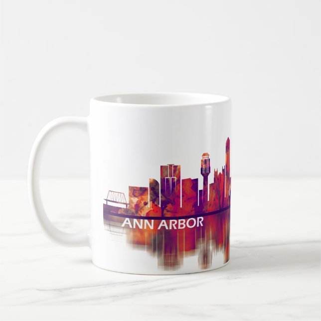 Ann Arbor Michigan Skyline Kaffeetasse (Links)