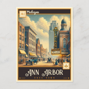 Ann Arbor, Michigan Vintage Postkarte
