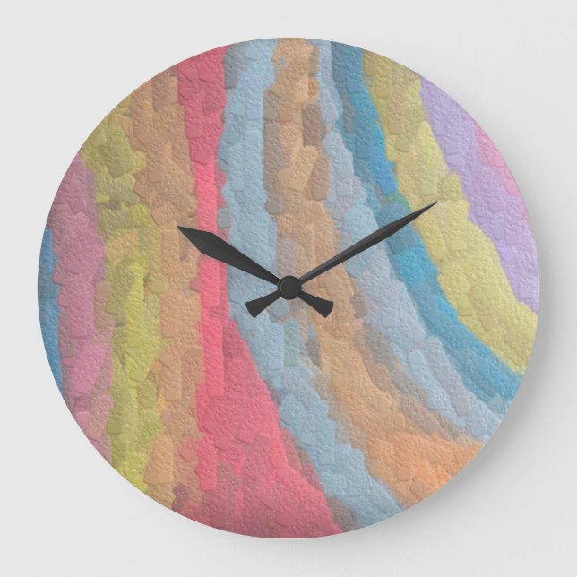 Ann Arbor Pastel Chalk Art Große Wanduhr (Vorderseite)