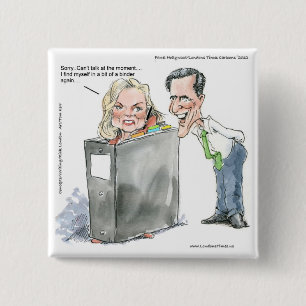 Ann Romney in einem Binder Lustige Geschenke T-Shi Button