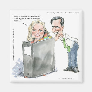 Ann Romney in einem Ordner Lustige Geschenke T-Shi Magnet