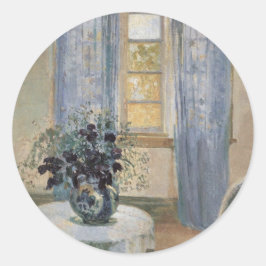 Anna Anchers Blue Clematis im Künstlerstudio Runder Aufkleber